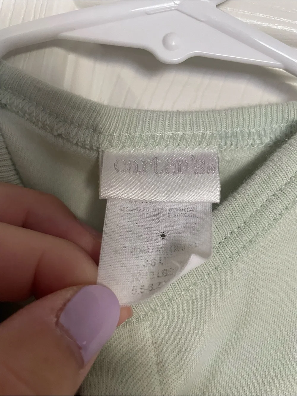 Vintage Carters 3-6 months Soft Sage Baby One-Piece Romper with Bunny Embroidery